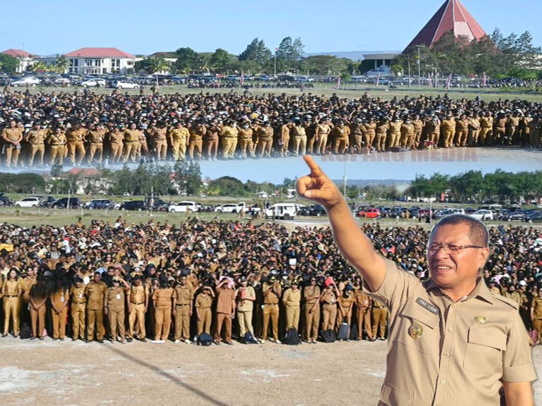 Bupati Kupang Apel Bersama ASN dan PPPK di Lingkup Kabupaten Kupang, di Halaman Kantor Bupati Civik Center Oelamasi, Pada Jumat (21/8) Sore